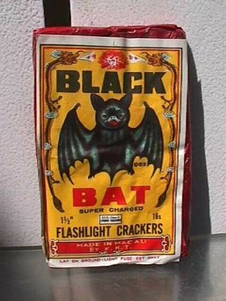 Black Bat Firecracker Label 16 