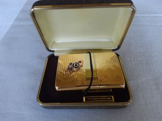 Pacific Bell Telephone Service Award Zippo Lighter 10k Gold Emblem Diamond Gems