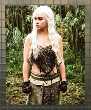 Emilia Clarke Signed 8x10 Game Of Thrones Photo Auto Daenerys Targaryen W/