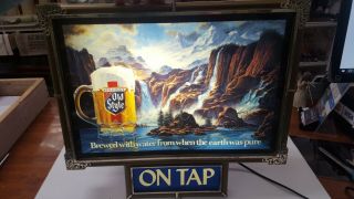 Rare Old Style Beer Lighted Sign On Tap Waterfall 1986