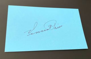 Vincent Price Horror Actor Vintage Signed Autograph 3x5 Index Card The Raven