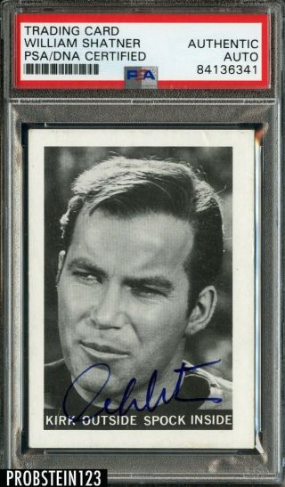 William Shatner Signed 1967 Leaf Star Trek Captain Kirk 42 Card Psa/dna Auto