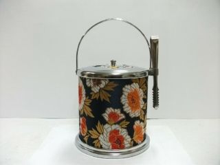 Ice Pale / Ice Bucket Of Nishijin Textile With A Music Box.  Japanese Antique.