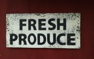 Vintage Wooden Produce Sign Vegetable Stand Fresh Produce
