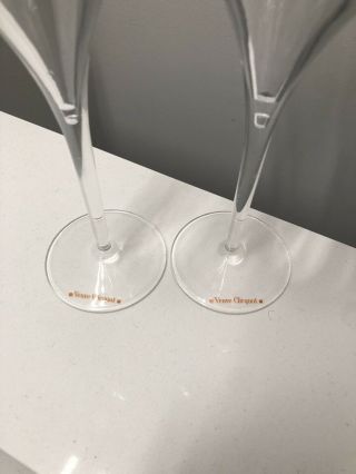 Veuve Clicquot Orange logo crystal Champagne Glass Flutes 4