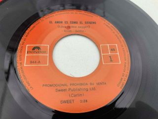 The Sweet Mexican Promo 7 " 45 El Amor Es Como Latin America Mexico 1978