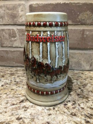 1981 Budweiser Beer Stein CS - 50 Snowy Woodlands Holiday Mug 2