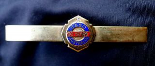 Esso Australia 20 Years Service Tie Bar Tie Clip.  9ct Gold 1 Point Diamond.