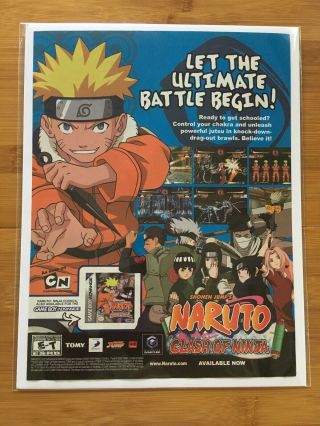Naruto: Clash of Ninja Nintendo Gamecube 2006 Vintage Poster Ad Art Print RARE 2