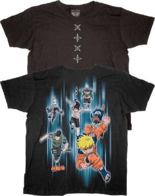 Naruto Blue Streaks Group Cast Two - Sided T - Shirt,