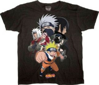 Naruto Anime Tv Series Punch Wink And Main Cast T - Shirt Size X - Large Unworn