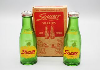 Vintage Squirt Soda Bottle Salt And Pepper Shakers
