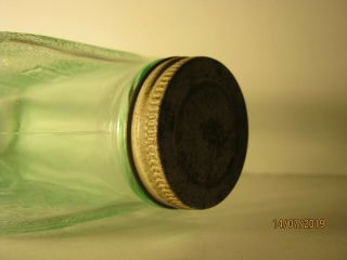 ANTIQUE - GE - GENERAL ELECTRIC - REFRIGERATOR WATER BOTTLE - GREEN TINT - W/CAP 6