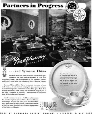 Syracuse Fred Harvey Southwest China Dearborn Station Crossroads Dining Room Ad
