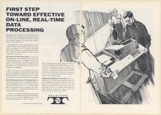 1966 Teletype Model 33 35 Page Printers On - Line Real - Time Data Processing 2 - P Ad