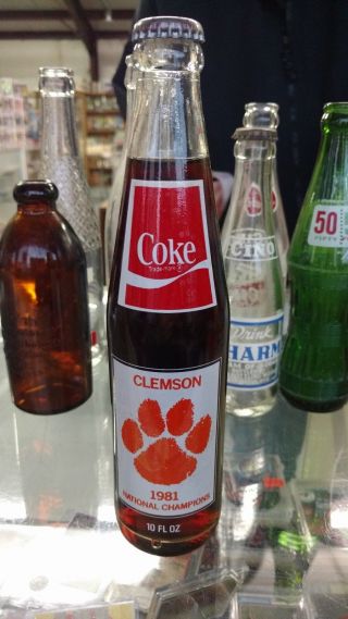 Vintage Old Clemson Tigers Coke 1981 Football National Championship Bottle