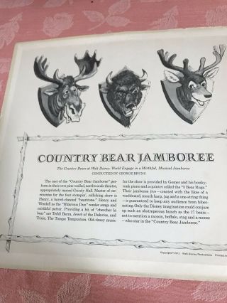 1972 Walt Disney World Country Bear Jamboree Disneyland Records LP w/book,  vinyl 2