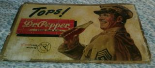 Vintage Rare Dr.  Pepper Cardboard Ww2 Soldier Sign Poor 15 " X 24 "
