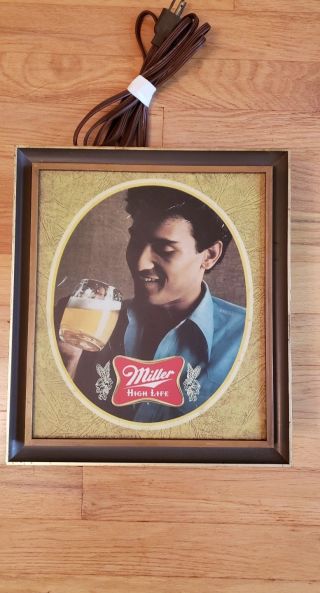 Vintage 1970s Miller High Life Champagne Of Beer Lighted Sign - Hispanic