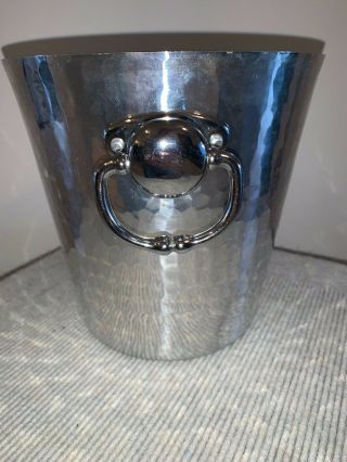 Williams Sonoma Hammered Wine Cooler Ice Bucket with Handles 2
