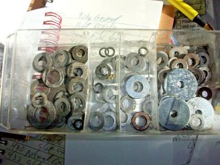 NOS Jennings Mills Slotmachine Springs 7 thin Washers Various sizes,  Pull Down, 4