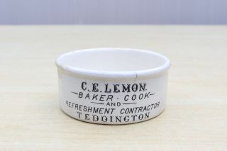 Vintage 1900s C.  E Lemon Teddington London Potted Meats Bloater Paste Pot Jar