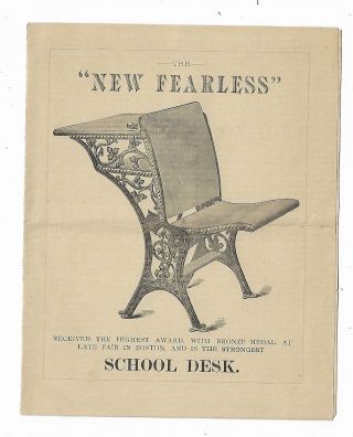 Old Advertisement Fearless School Desk School House Furniture Carroll Clark