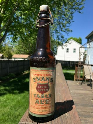 Evans Table Ale 13 Oz Pre - Prohibition Blobtop Bottle - C R Evans &sons,  Hudson,  Ny