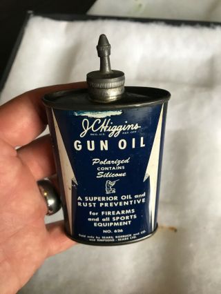 Vintage Handy Oiler Gun Oil Can Tin Lead Top Jc Higgins Household Oil