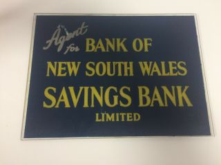Bank Of Nsw Savings Bank Limited Perspex Sign Approx 30cm X 23cm