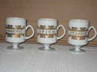 3 Coffee Mugs Poison Anyone By Kitty Braird Poison Arsenic Opium Cyanide