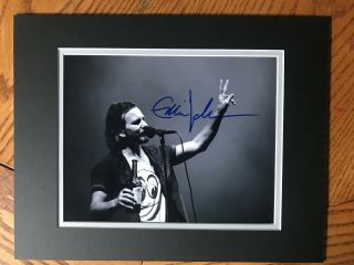 Eddie Vedder,  Autographed 8x10 Photo Rock Legend Matted To Fit 11x14 Frame