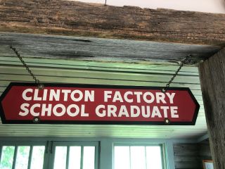 Vintage Clinton Factory School Graduate 2 Sided 22” Chain Small Engine