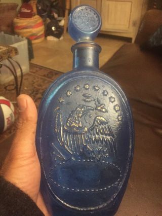 Old - Vintage - Ezra - Brooks - Whiskey - Never - Surrender - Blue - Bottle - Eagle - Cannon -