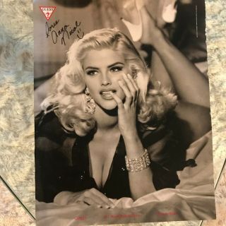 Anna Nicole Smith Signed Autograph Guess Ad Vintage