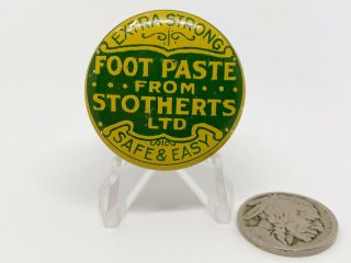 Vintage Sample Medicine Tin Stotherts Foot Paste Advertising Antique Small Drug