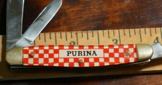 Vintage Purina Chow Brand Feed Pocket Knife Kutmaster Farmers Association CO - OP 2