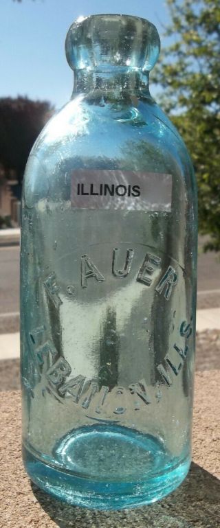 F.  Auer Hutchinson Soda Bottle From Lebanon,  Illinois