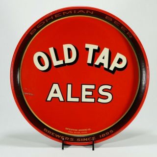 Old Tap Ales Tin Litho Beer Tray Enterprise Brewing Fall River Massachusetts