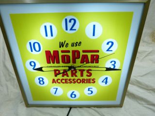 Mopar Parts & Accessories Lighted dealership advertising clock sign pam clock 2