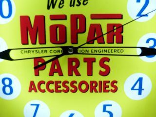 Mopar Parts & Accessories Lighted dealership advertising clock sign pam clock 3