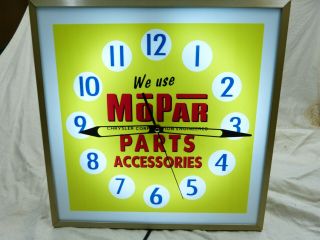 Mopar Parts & Accessories Lighted dealership advertising clock sign pam clock 4