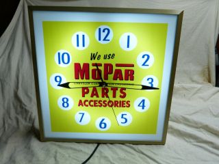 Mopar Parts & Accessories Lighted dealership advertising clock sign pam clock 5