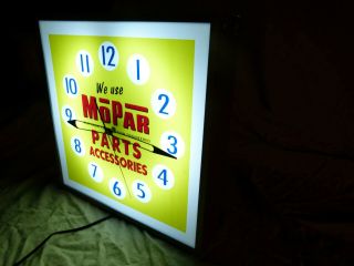 Mopar Parts & Accessories Lighted dealership advertising clock sign pam clock 7