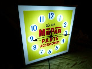 Mopar Parts & Accessories Lighted dealership advertising clock sign pam clock 8