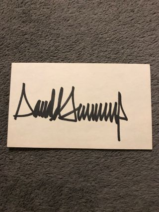 President Donald Trump Signed 3 X 5 Card In Sharpie