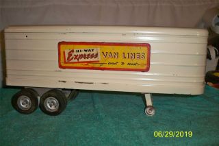 Marx Hi - Way Express Van Lines Trailer /w Rear Doors 1950 