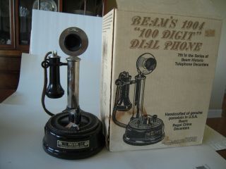 JIM BEAM Vintage 1904 100 Digit Dial Phone Regal China Decanter In the Box Rare 2