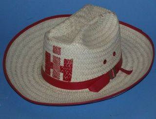 Vintage 1950s Ih International Harvester Straw Cowboy Hat Promo Tractor Farmer
