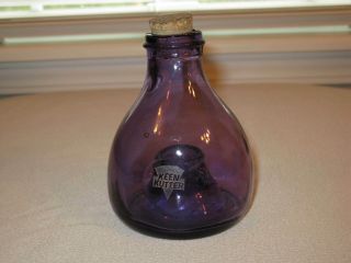 Rare Vintage Keen Kutter Purple Glass Bottle Fly Bee Catcher Trap Cork Stopper